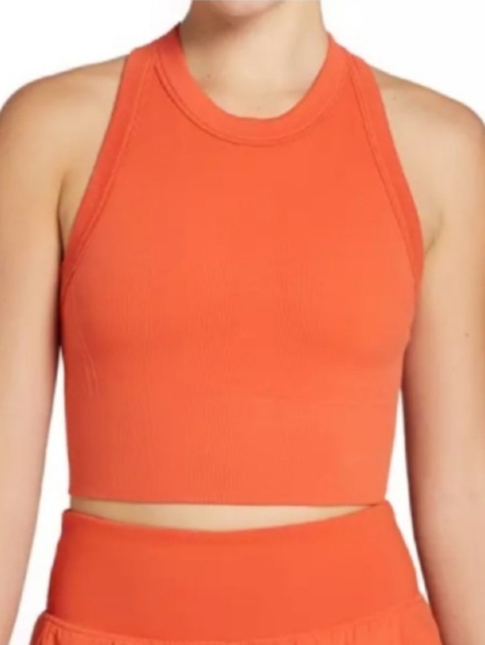 DSG BRAMI Ginger Orange High Neck Racerback Compression Tank Top M